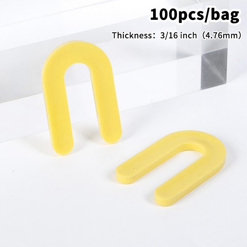 100Pcs U-shaped Horseshoe Shims Tile Spacers PP Level Wedges Positioning Clips Leveling System Wedge For Floor Wall Tile Gap