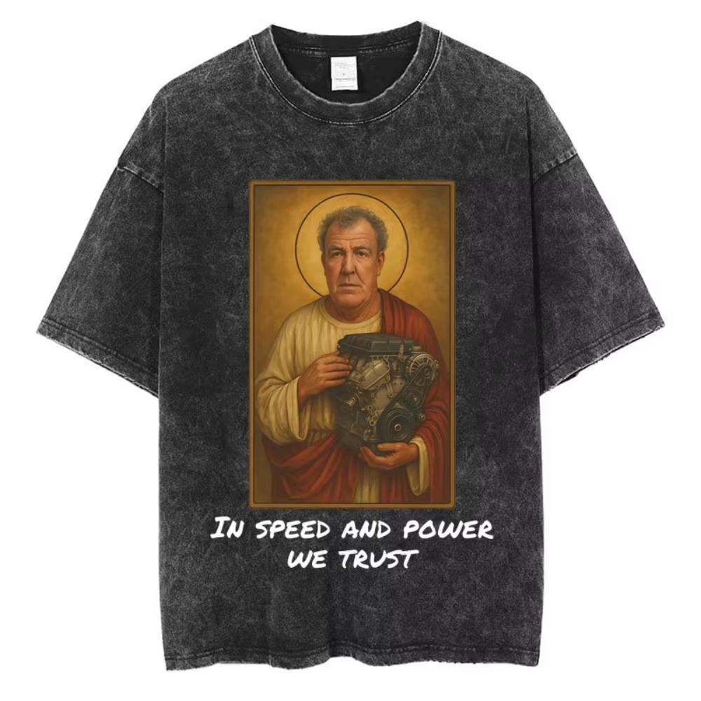 Jeremy Clarkson Funny Inaudible Wasged Vintage Washed T Shirt Men Humor Fashion Tees Casual Cotton Oversized T Shirts Streetwear