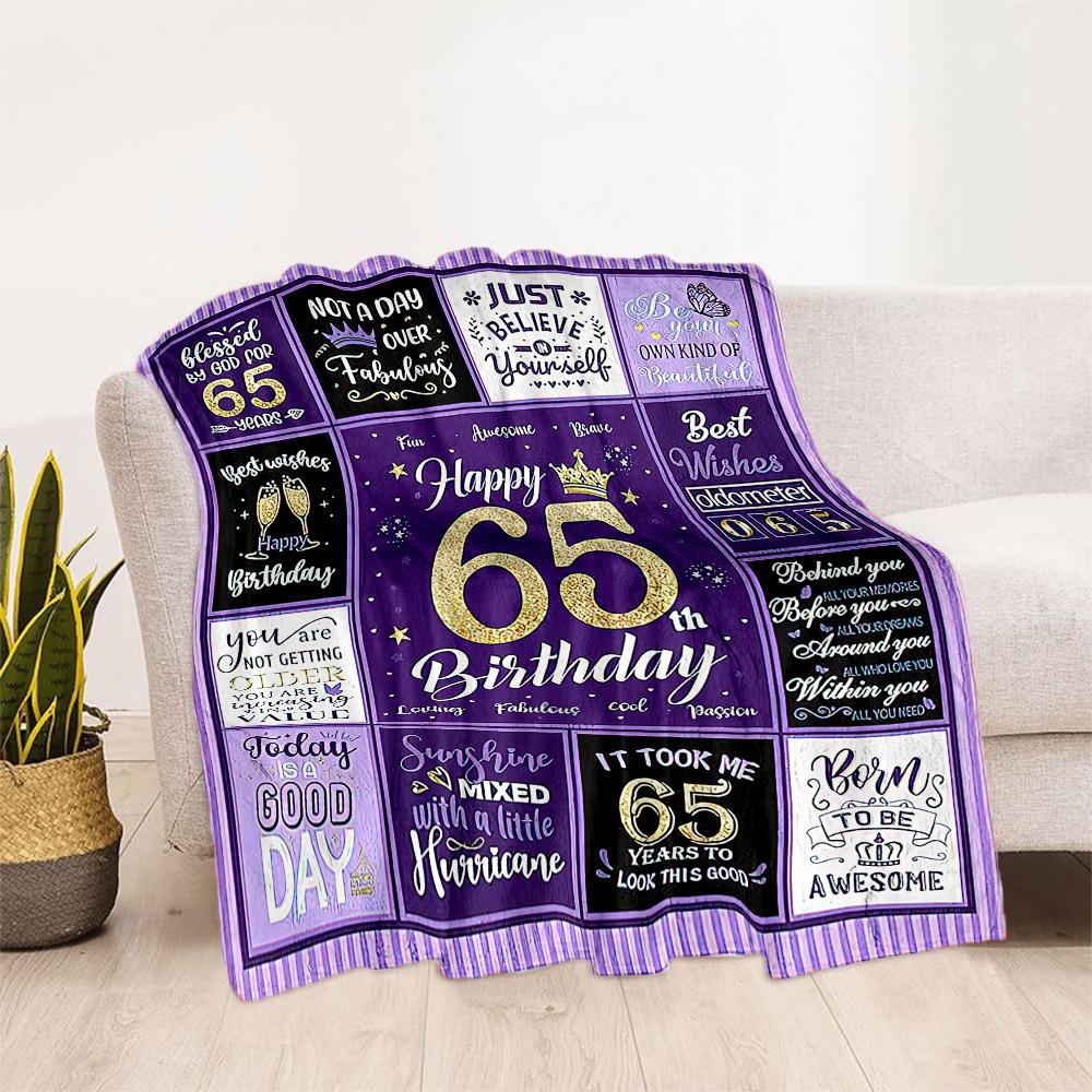 Happy 60th Birthday Sunflower flannel,Lightweight,Flannel Blanket,Comfortable Blanket, Sofa Blanket, Gift blankets,Holiday Gift Blanket Blankets