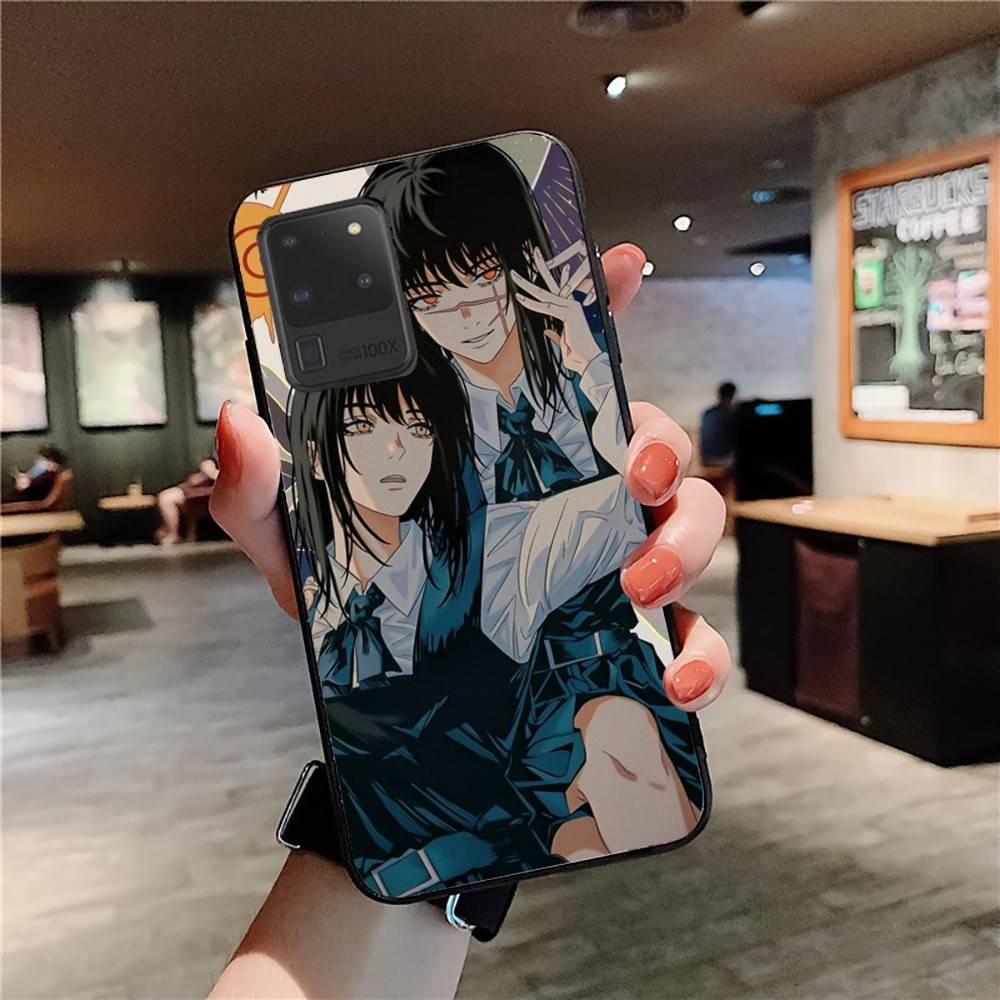 Amine Girl Mitaka Asa Chainsaw Man Phone Case For Samsung S 24 Fe 25 Ultra Plus 20 Lite 21 30 22 23 24 22 Ultra 5G Fundas