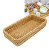 Rattan Tray Tabletop Organization Hand Woven Snack Storage Basket Multifunctional Serving Tray
