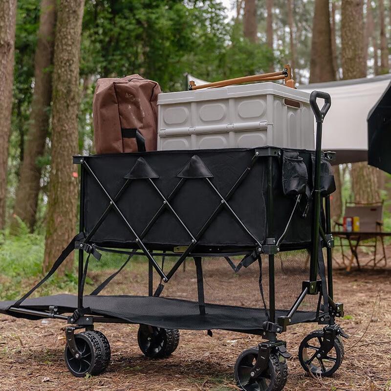 Lín Pàn Outdoor Foldable Double-Layer Camping Wagon with Trailer