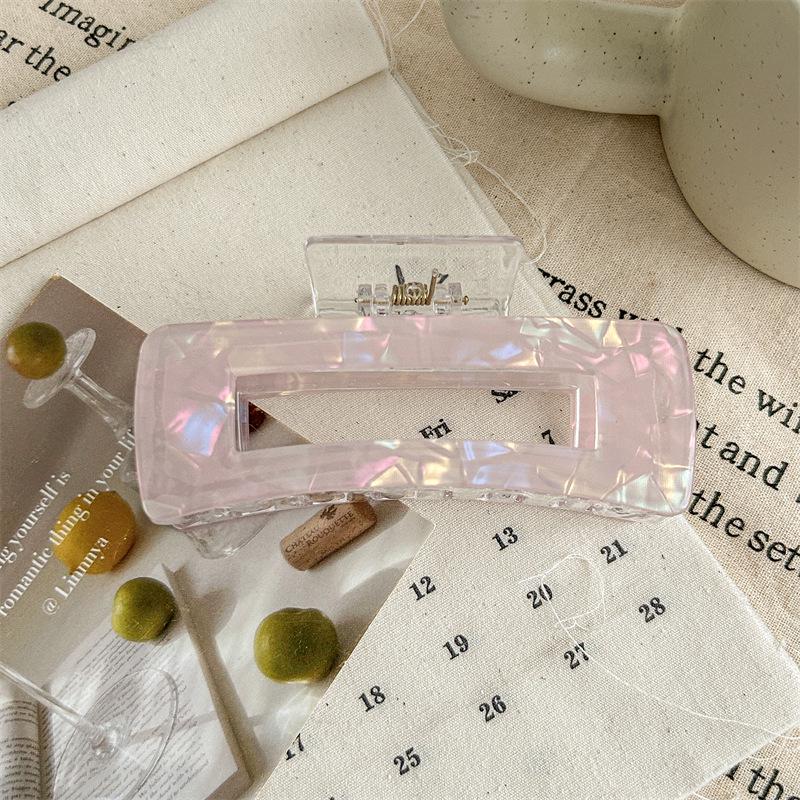 

2024 Весна/Лето Акриловая Большая Квадратная Акула Заколка Для Волос - Элитный Стиль