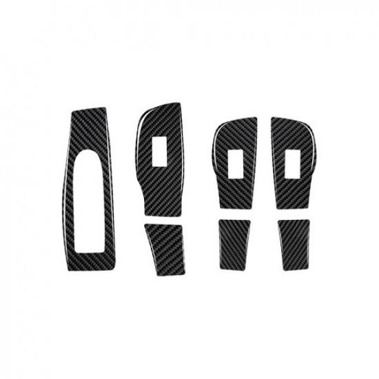 Carbon Fiber Door Window Lift Swtich Panel Cover LHD For Mazda 3 Axela -2024