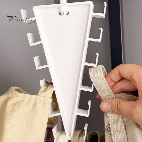 Hanger with 12 Hooks 5/8/12Pcs V-Shaped Double Sided Hanger, 360 Degrees Rotating Compact Storage Hooks, Space Saving Closet Organizer for Pants Hats