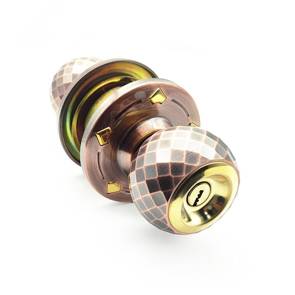 Door Knob Aluminum Alloy Heavy-duty Ball Lock Mirror Finish with 3 Key for Bedroom Bathroom