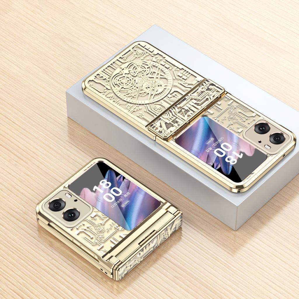Serie Mecanică Legendă pentru Oppo Find N2 Flip 5G Husă de Telefon cu Protecție Hinde Acoperire Dură PC Electroplacat