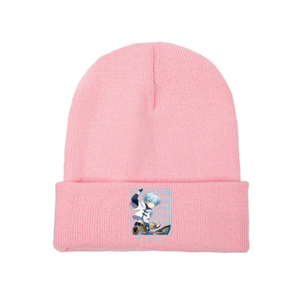 Chongyun Genshin Impact Anime Game Strickmütze Beanies Herbst Wintermütze Warme Farbkappen für Unisex Frauen