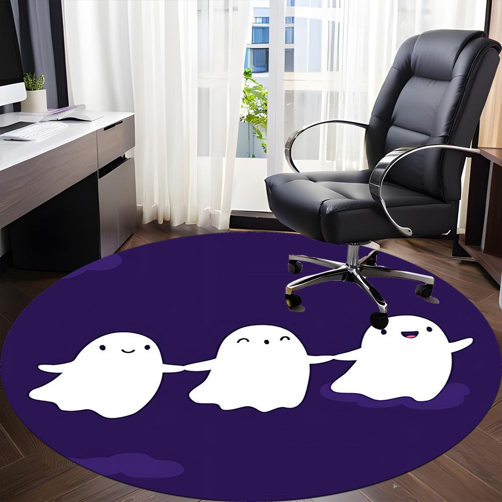 1pc Ghost Party Office Round Area Rug, Under Office Chairs Bedroom Living Room Home Decor, Room Deco