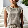 Women Tops Round Neck Sleeveless Loose Fit Summer Casual Vest Pure