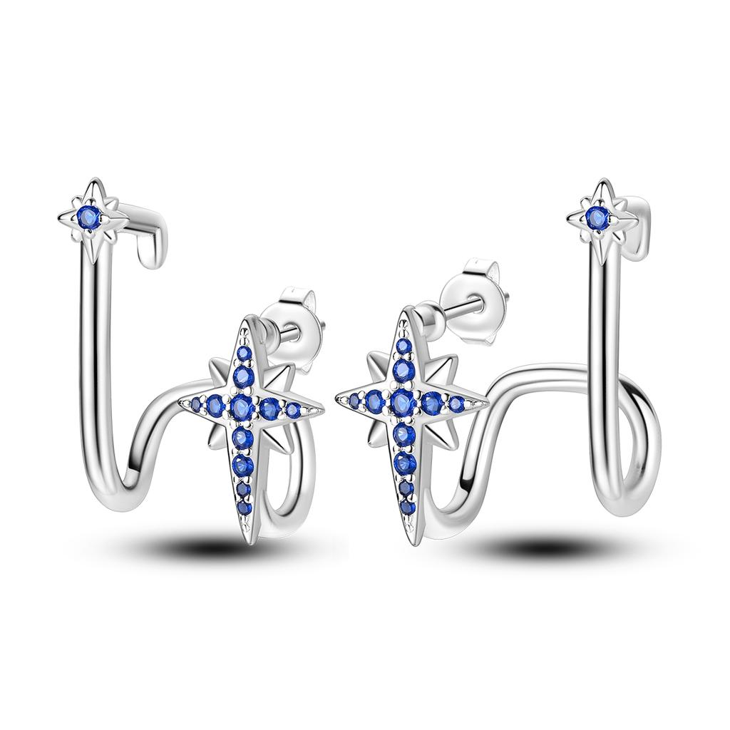 Orstarry S925 Silver Octagonal Tassel Earrings Women Hoop Jewelry Birthday Party Gifts
