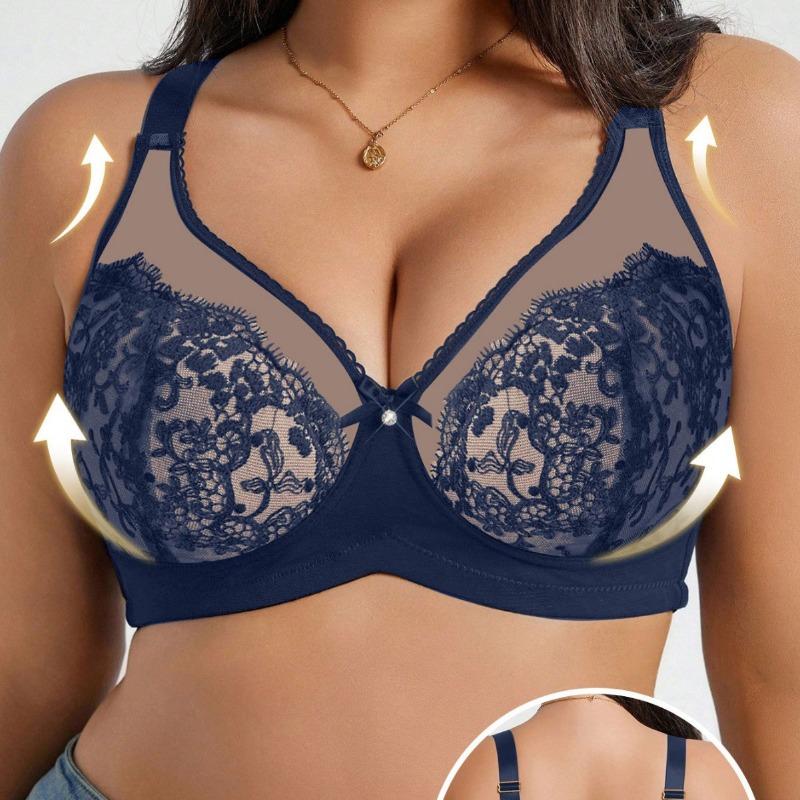 Women S Sexy Lace Embroidered Push Up Bra For Large Bust