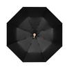Triple fold sun umbrella simple plain windproof solid wood handle vinyl parasol printed umbrella