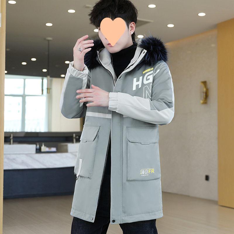 Herbst- und Winter-Neue Jacken, Vielseitige Jugend, Trendige Herren-Verdickte Jacken, Hübsche Studenten, Mittel- und Lange Samt-Baumwollmäntel für Herren