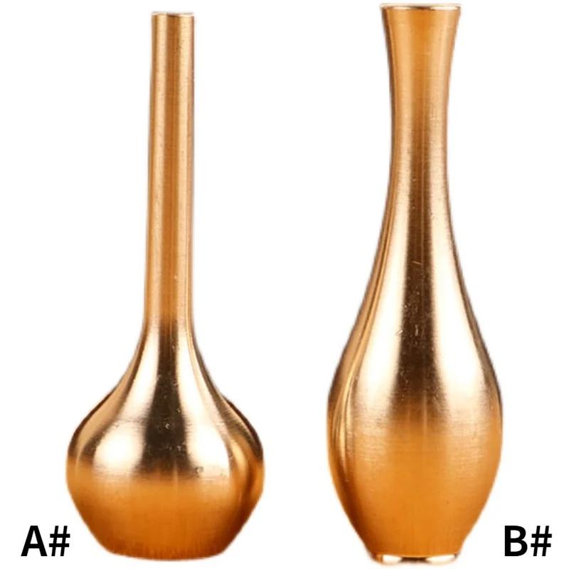 Pure Copper Mini Vintage Vase Ornament Home Decoration Retro Brass Flower Bottle Figurines Modern Light Luxury Decorative Crafts