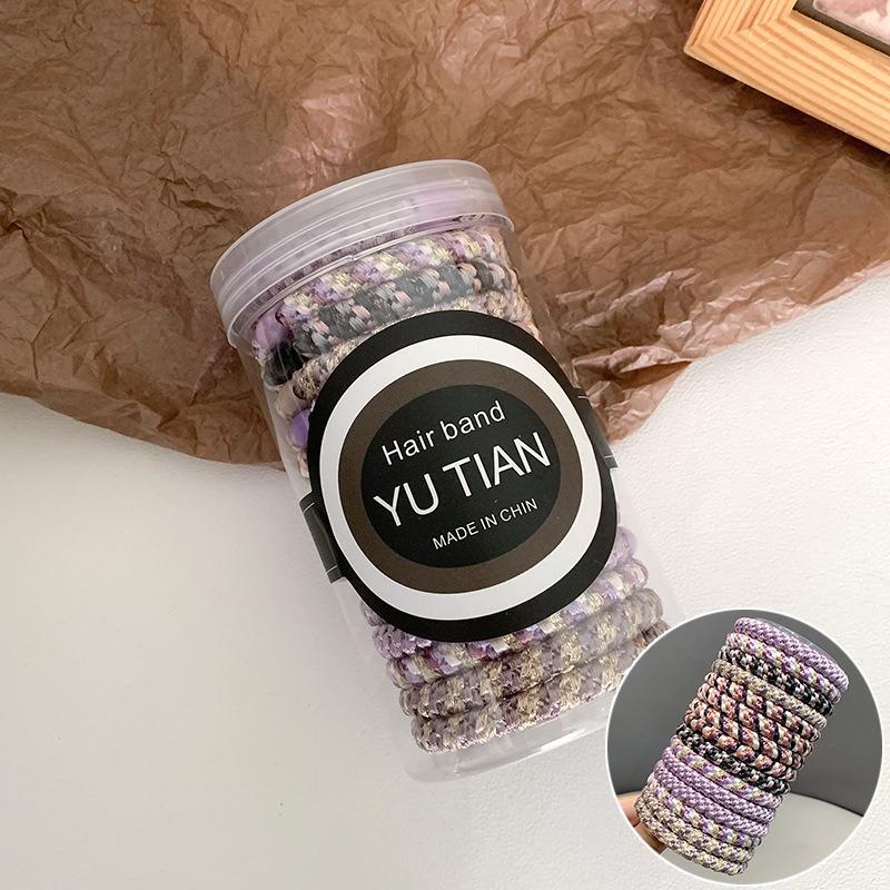 15pcs/set Hair Ties Cans Packaging Braided Twisted Elastic Hair Band Durable High Elasticity Rubber Bands Women Hair Accessories