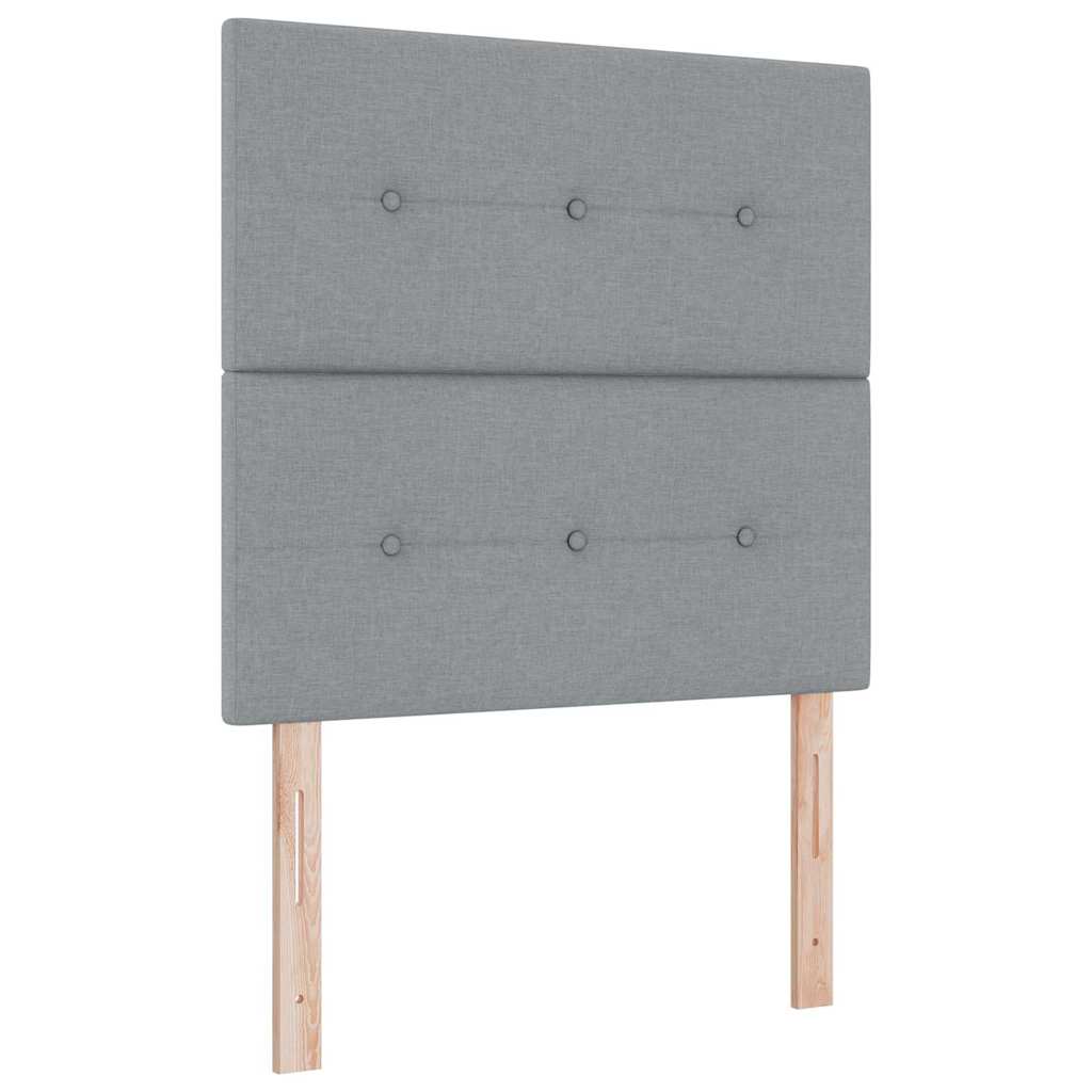 Box Spring Bed with Mattress Light Grey 80 X 200 Cm Fabric
