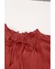 Azura Exchange Tiered Ruffled Drawstring V Neck Top