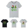 Festive Christmas The Grinch Short Sleeve T-shirt With Resting Grinch Face Design