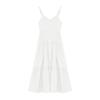 White V-neck suspender dress women's summer casual new thin seaside vacation waist dress