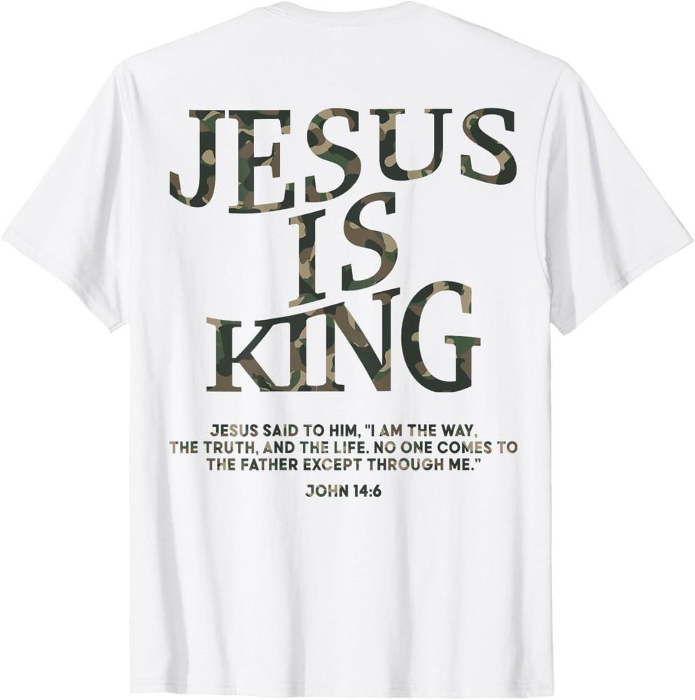 Camo Jesus Is King Shirt Christian Youth Men God Son Brother T-Shirt Unisex T-Shirt XXL
