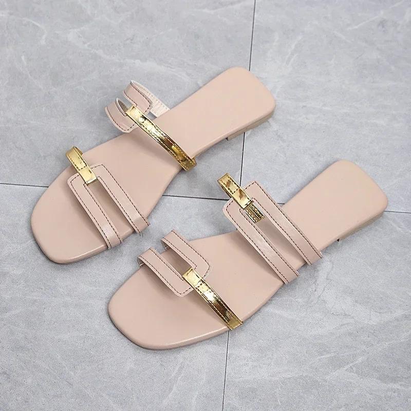 Fashion Women Casual Anti-slip Slippers Comfortable Outdoor Sandals Fashion Flat Slippers Elegant Designer Shoes Summer New Slides Women