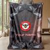 Custom Text Flannel Throw Blanket, Lightweight Cozy Bed Sofa BlanketBrentford Football