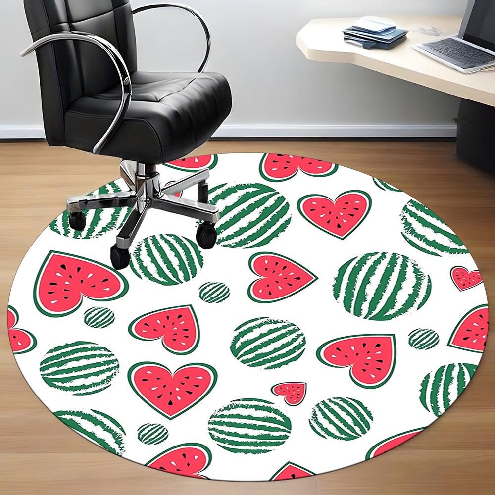 1pc Watermelon Pattern Chair Carpet for Office, Soft Flannel Throw Mat, Perfect for Office,Holiday Party Decoration Choice Yy251113027