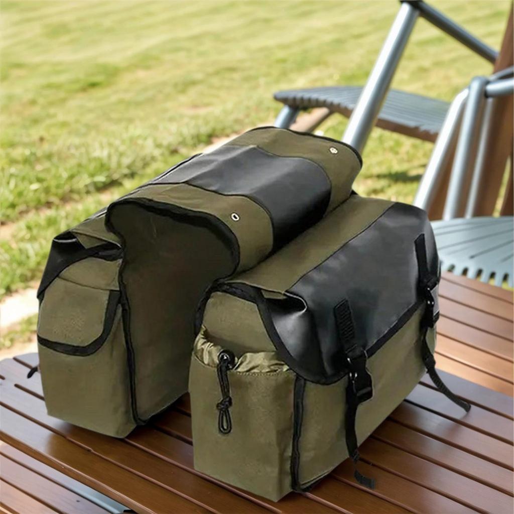 Motorcycle Saddlebags Waterproof Pouch Canvas Motorcycle Side Bag For Motorbike Bicycle Scooter Biking Touring Commuting Travel