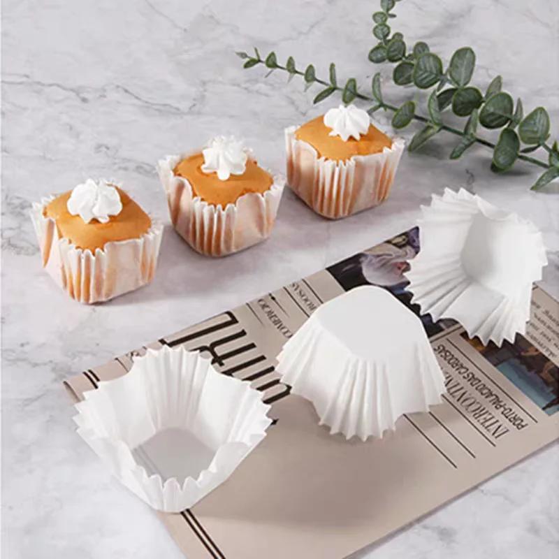 100pcs Square Cupcake Liners Baking Cups Pan Liners Paper Baking Cup For Cupcakes Cup Liners Party Supplies Pastry Tools
