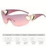 Y2K One-piece Fashion Fashion Sunglasses For Women Men Wrap Around Heart Gradient Sun Shades For Cycling Travel Beach Party For