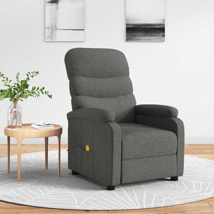 VidaXL Fauteuil de massage Gris foncé Tissu 321227