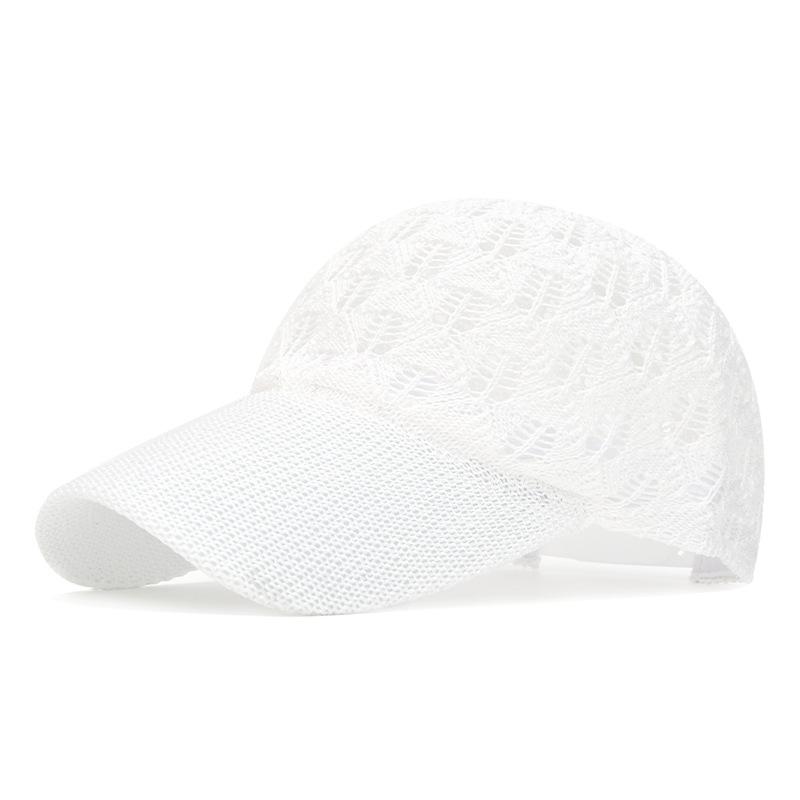 Summer Hollow Knitted Baseball Cap Women's Outdoor Sunscreen Sunshade Hat Breathable Cap Net Cap