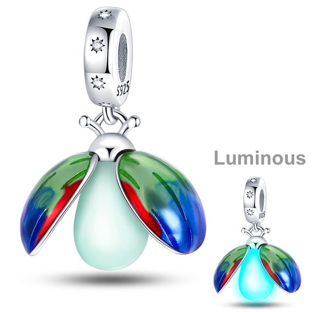 Fit Armbänder 925 Silber Bunte Charms Perlen Liebe Schmetterling Biene Blume Baumeln Für Diy Schmuck Geschenk Machen