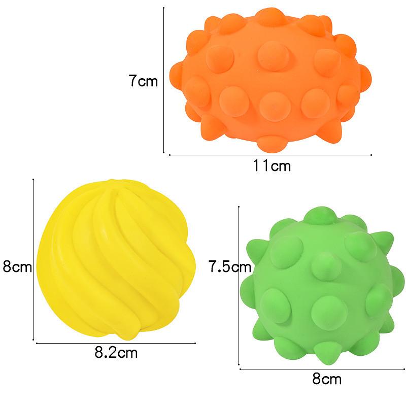 Cartoon Rubber Pet Toy Ball Squeaks, Grinds Teeth Without Damaging Them, Teeth Cleaning Training Is A Good Helper, Bite Resistant and Wear-resistant