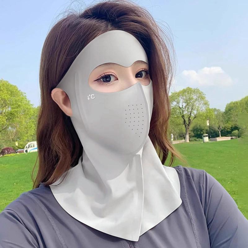 Nahtlose UPF50+ Gesichtsmaske: Voller Sonnen- und Windschutz, Sommerwärme, Tragbares Kopf-Design