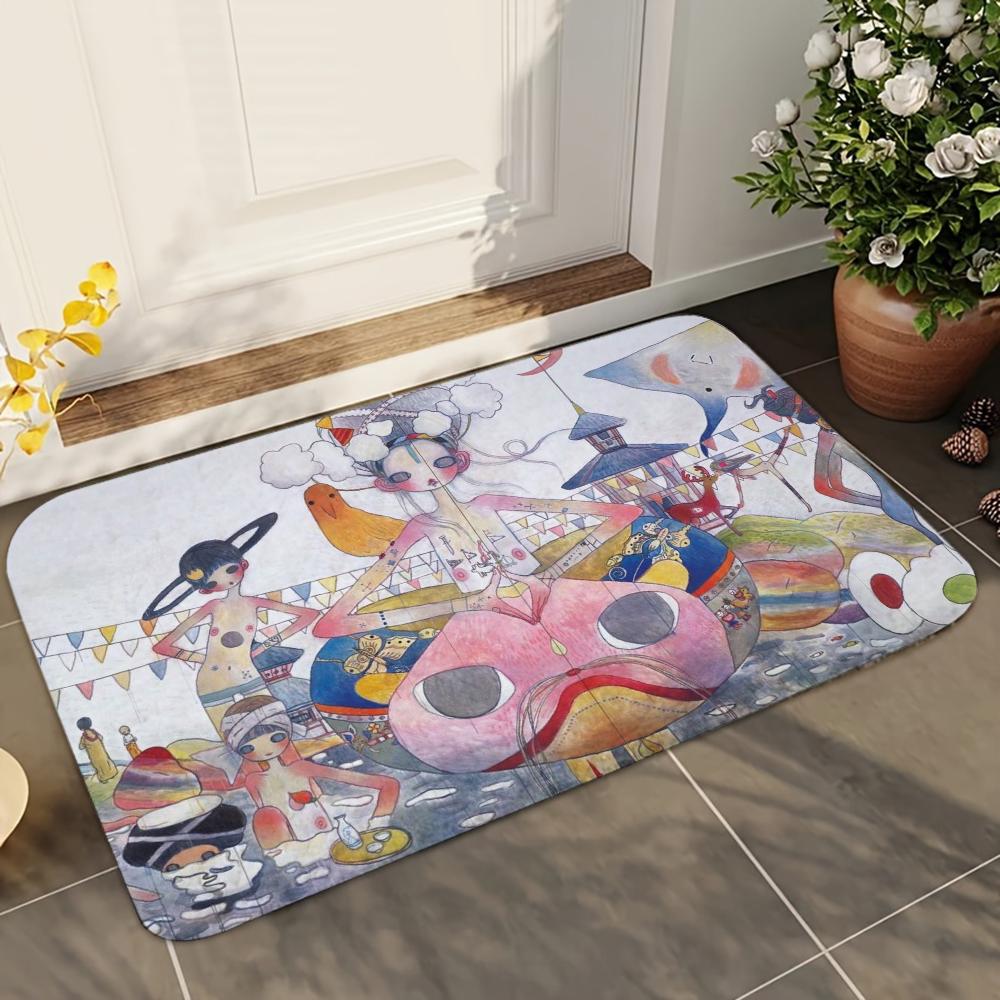 1 Stück Aya Takano Badezimmer Saugmatten Rutschfeste Matten Heimdeko Zubehör Teppiche Heimküche Bodenmatten