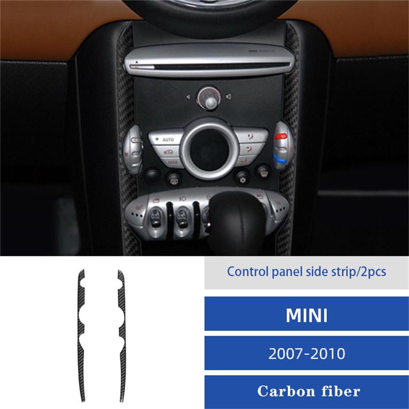 Carbon Fiber Car Central Handbrake Gear Shift Panel Trim Cover Stickers For BMW MINI Cooper R55 R56 R57 2007-2010 Accessories