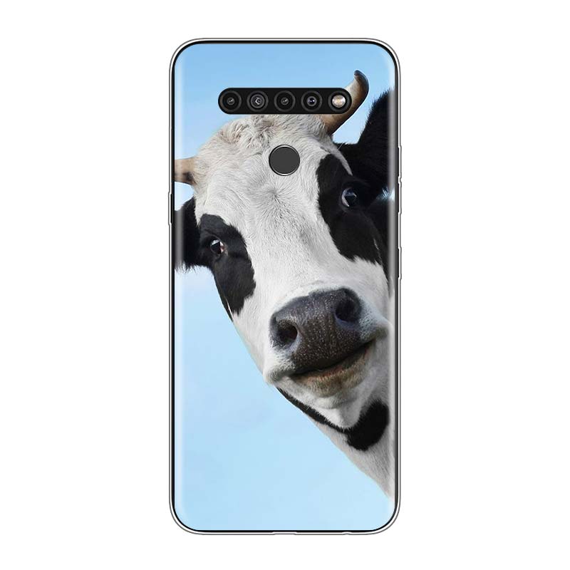 Cute Animal Cow For LG V60 V50S V50 G8X G8S G8 G7 ThinQ 5G K61 K51S K41S K30 K20 Q60 Q9 Soft Phone Case