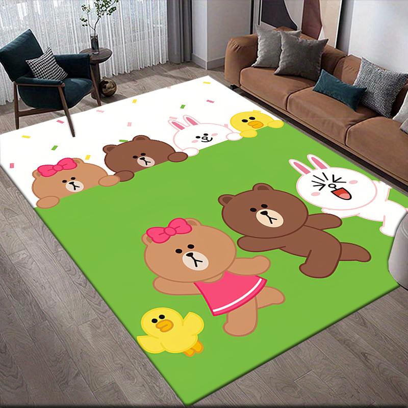

Brown & Cony Allover Square Area Rug, Non-Slip Floor Mat for Living Room, Perfect Gift for LINE FRIENDS Fans 60x90cm