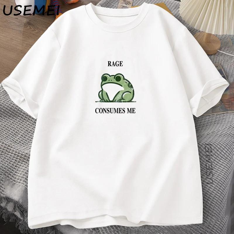 Funny Frog Graphic T-Shirt Rage Consumes Me Meme Unisex Tee M