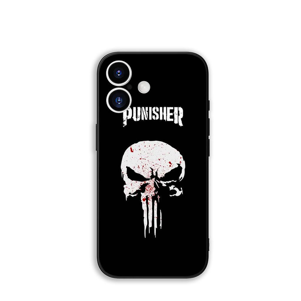 for Apple iPhone 16 15 14 Plus 13 12 Mini 17 Pro Max + ProMax 16E Air 15+ Phone Cover Case Marvel The Punisher Casing