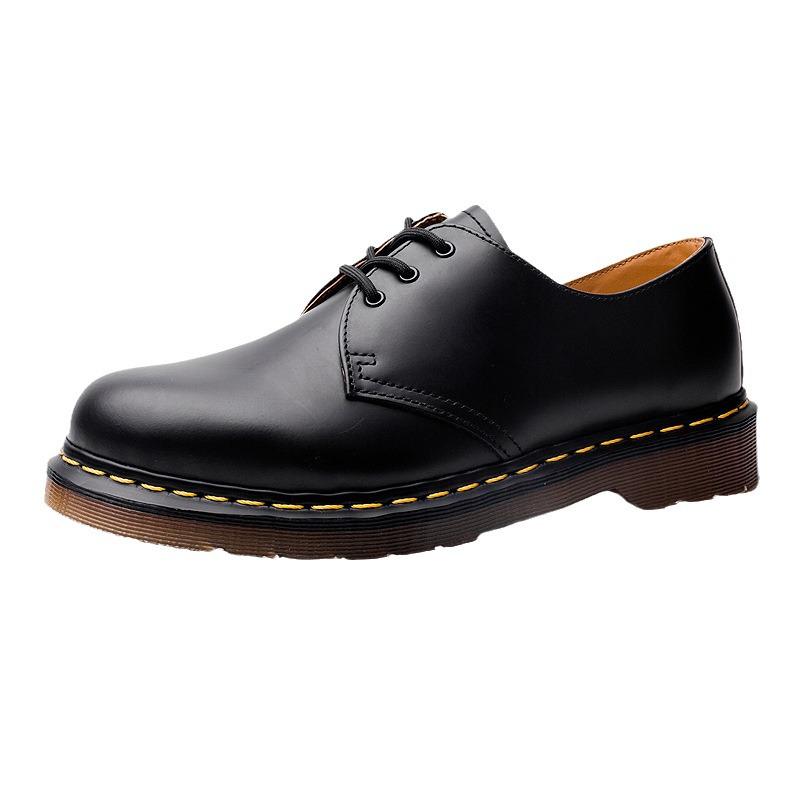 Plus Size 1461 Low-Top Martin Boots: Comfortable Leather Casual Flat-Bottom Work Shoes, British Style.