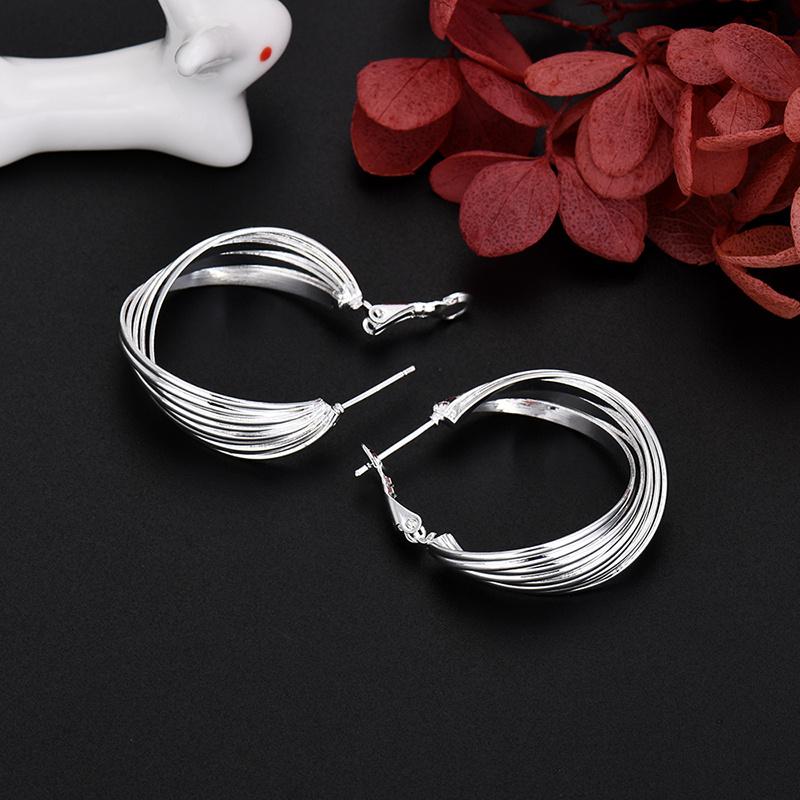 Cute Fine 925 Sterling Silver Earrings Stud for Women Fashion Wedding Jewelry Christmas Gift TRENDY