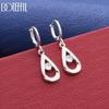 925 Sterling Silver Teardrop-Shaped AAA Zircon Pierced Earrings Fashion Jewelry Gift