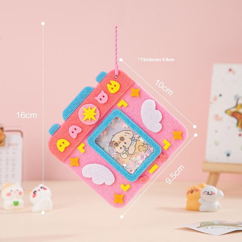 1 Set Shaker Puzzle Toys Non Woven Shake Pendant Diy Material Kits For Children Kids Easy To Paste Accessories Handmade Crafts