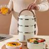 Japanese Style  Stainless Steel Double-layer Lunch Box with Handheld, Student Office Worker with Food Preservation Lunch Box