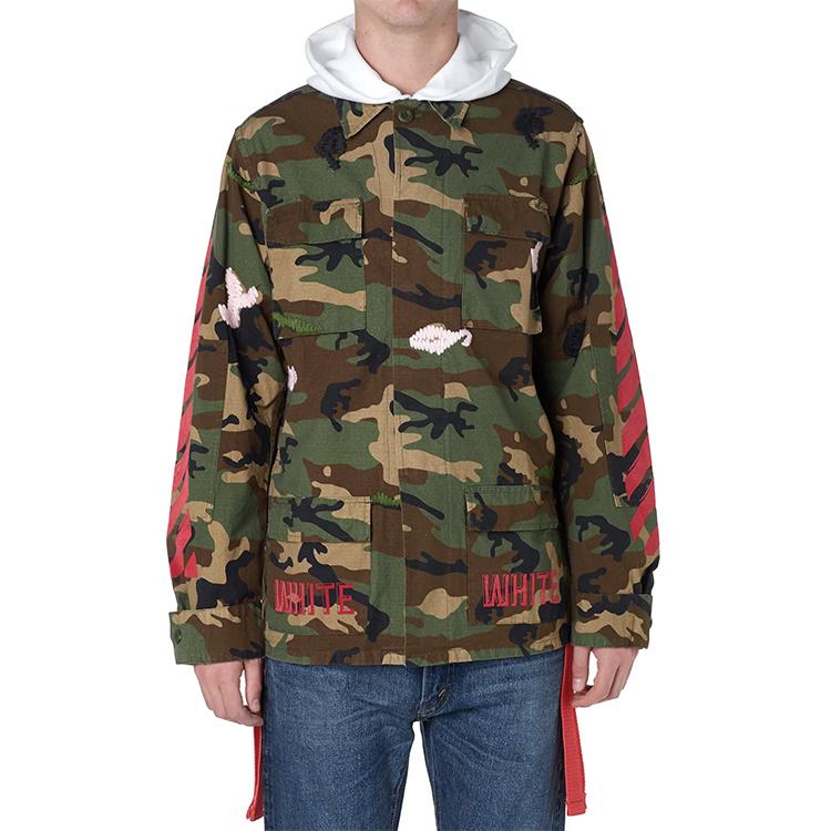 Off-White Camouflage Jacket With Webbing Men Outerwear OMEA008F150390439920