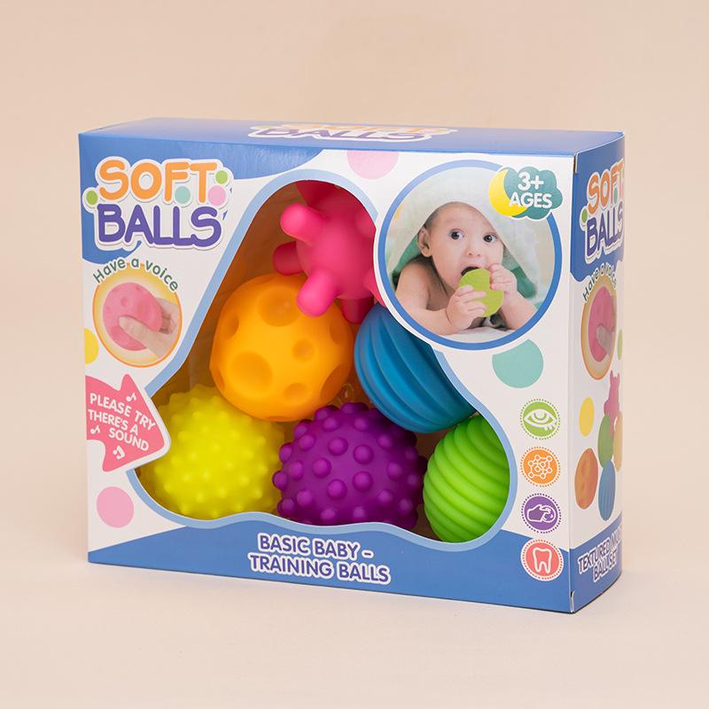 Soft Baby Grip & Touch Rubber Ball: Educational Tactile Toy for Water Play