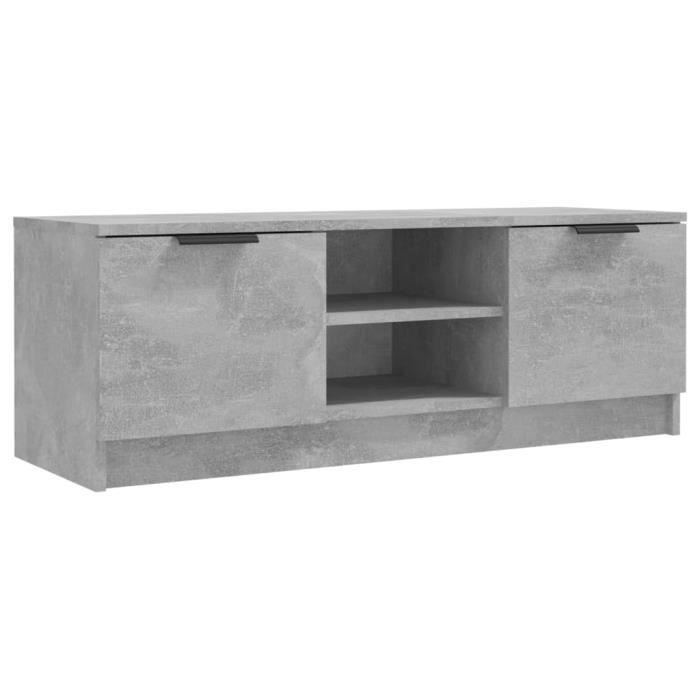 VidaXL Meuble TV Gris béton 102x35x36,5 cm Bois d'ingénierie 811515